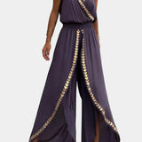 Mono Dress with Gold Details