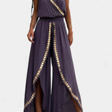 Mono Dress with Gold Details