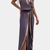 Mono Dress with Gold Details