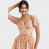 Valentina - Floral coral dress