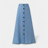 Long semi-sheer skirt with a slit