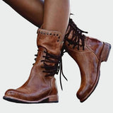Leather lace-up shoes