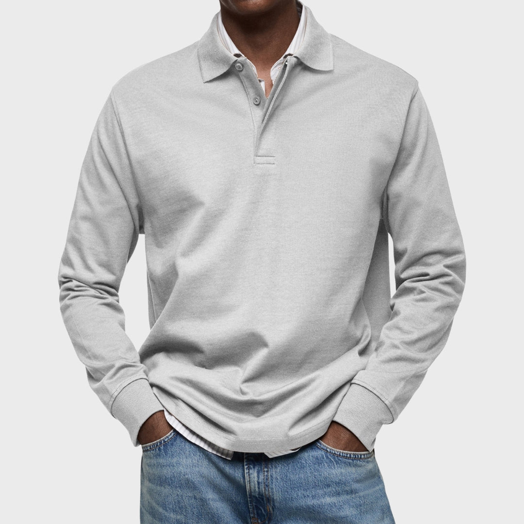 Long sleeve luxury polo shirt