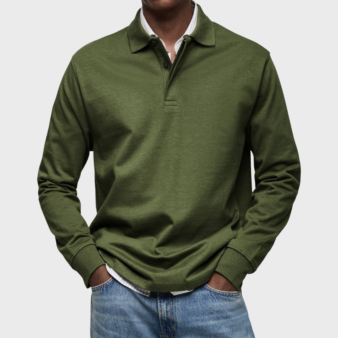 Long sleeve luxury polo shirt