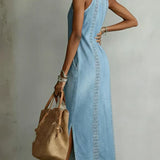 Denim Dress with Retro Lace Júlia
