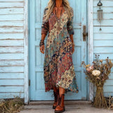 Maria - Casual haljina s dugim rukavima, vintage stil