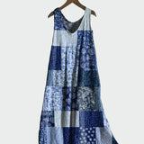Blue patchwork dress