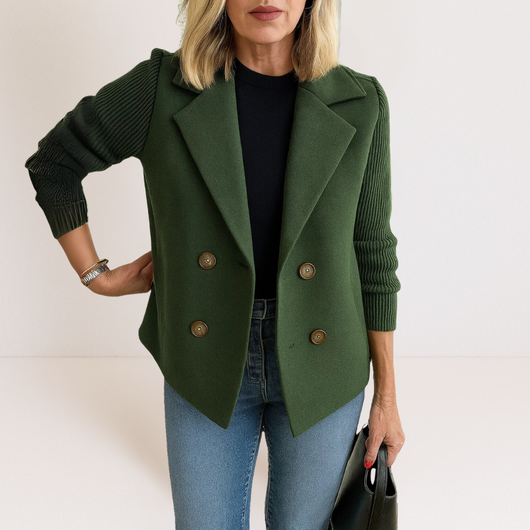 Marta - Elegant coat with mesh sleeves