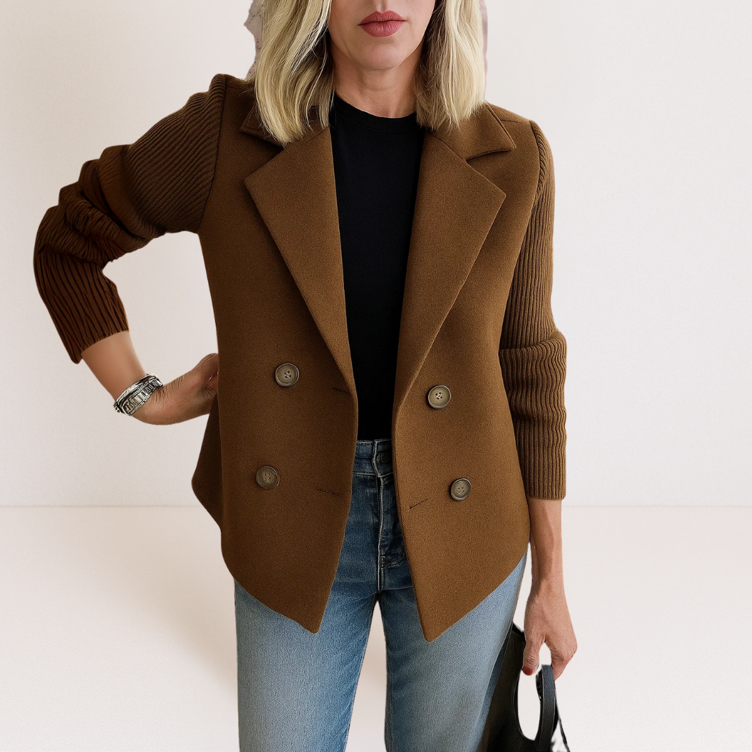 Marta - Elegant coat with mesh sleeves