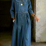 Denim haljina s Peter Pan ovratnikom