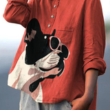 Eva - French bulldog print shirt