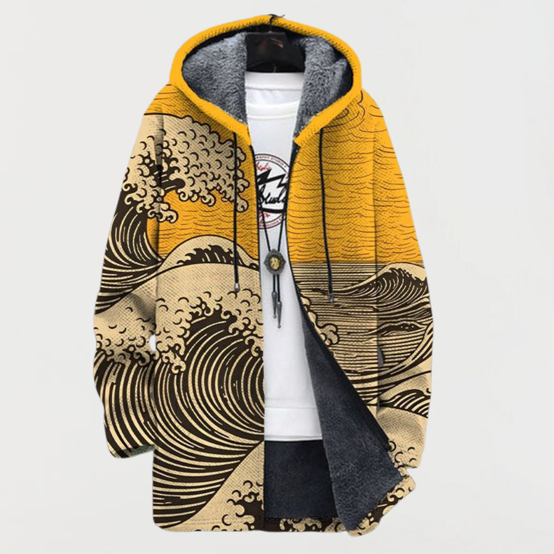 Wavy-patterned coat
