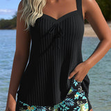 Tankini na pruge s donjim dijelom bikinija, model Serafina