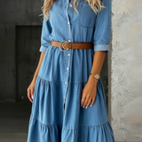 Bárbara - Elegant Denim Dress