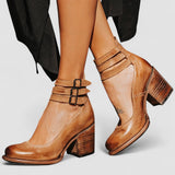 Ginevra - High heels with straps and a thick sole