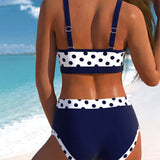 High Waist Polka Dot Patchwork Bikini