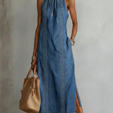 Denim Dress with Retro Lace Júlia