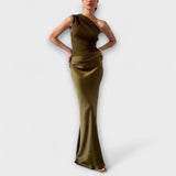 Asymmetric satin dress Luna