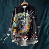 Matilde - Casual shirt with vintage abstract pattern