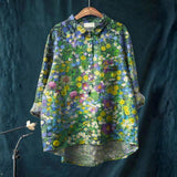 Inès - Casual shirt with a vintage floral pattern