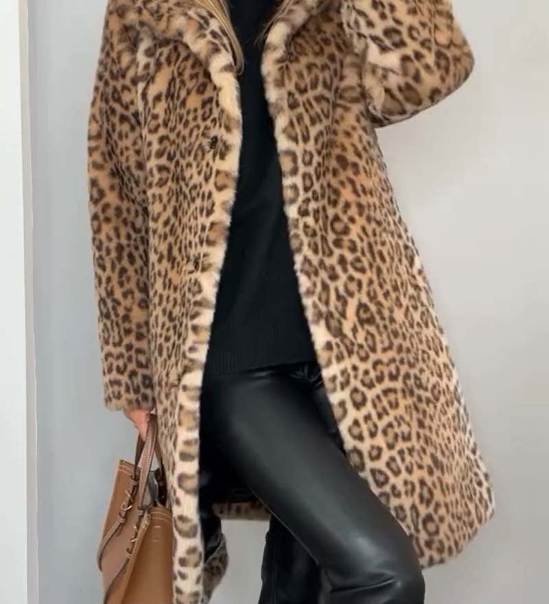 Long leopard print coat