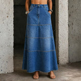 Maria - Mid-length denim skirt