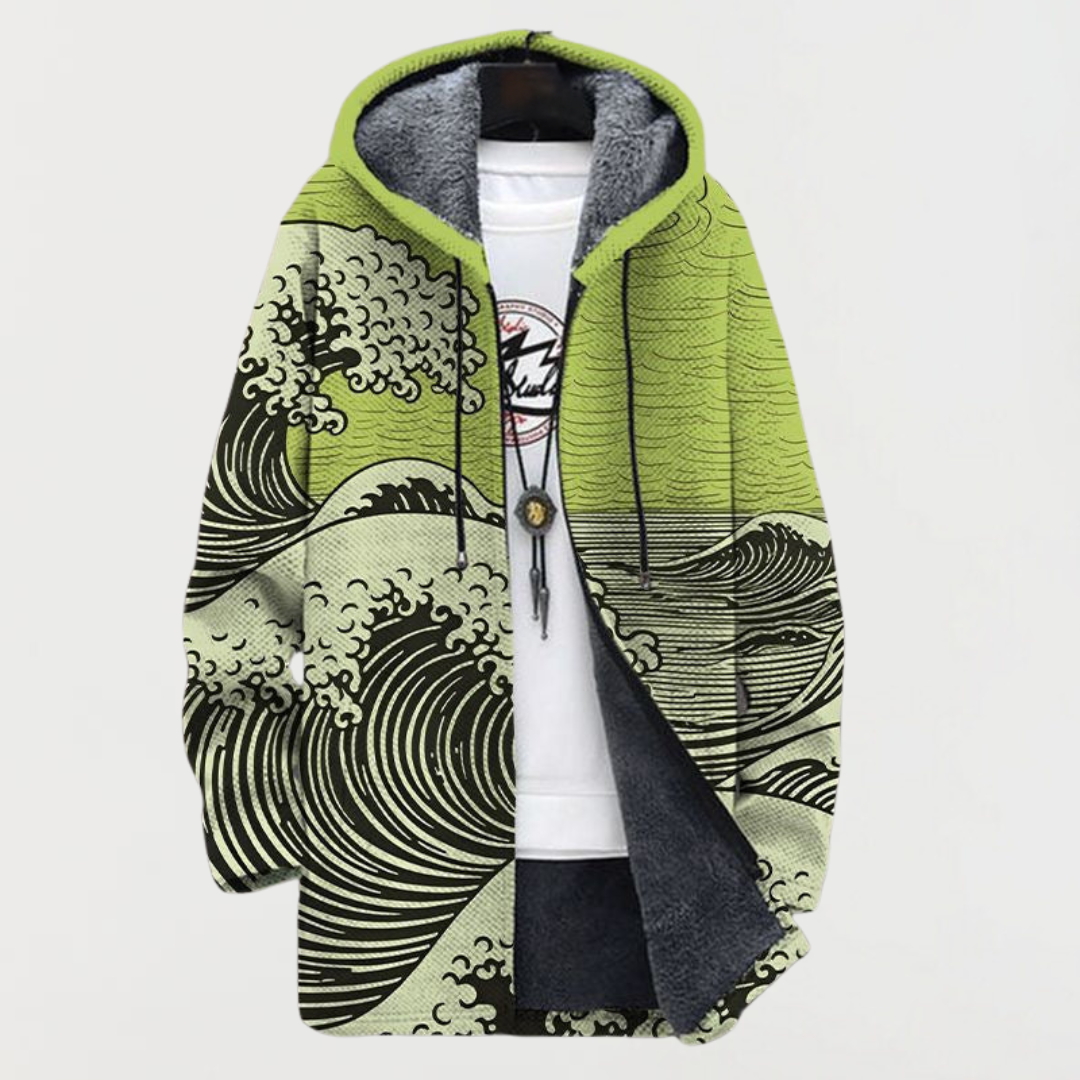 Wavy-patterned coat