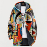 Abstract patterned coat