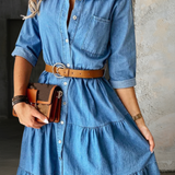 Bárbara - Elegant Denim Dress