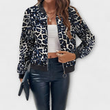 Raquel elegant coat with leopard pattern