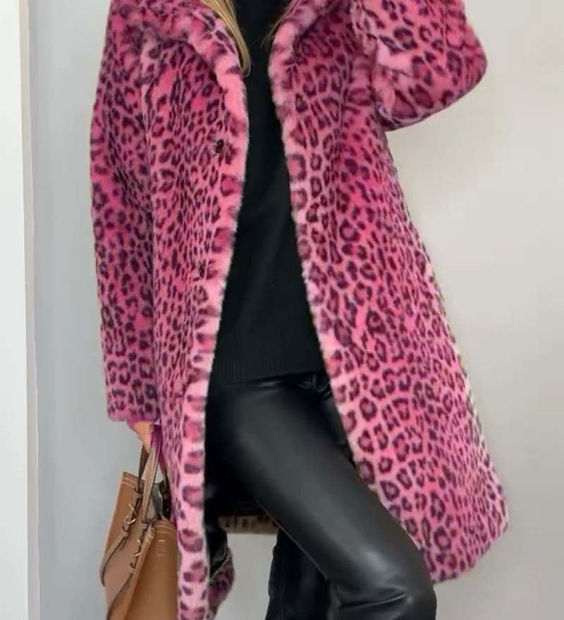 Long leopard print coat