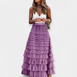 Boho skirt with satin finish