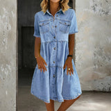 Sofia - Elegant Denim Dress