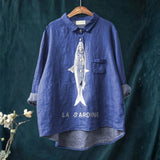 Sofia - Sardine print casual shirt