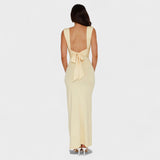 Long dress with an open back