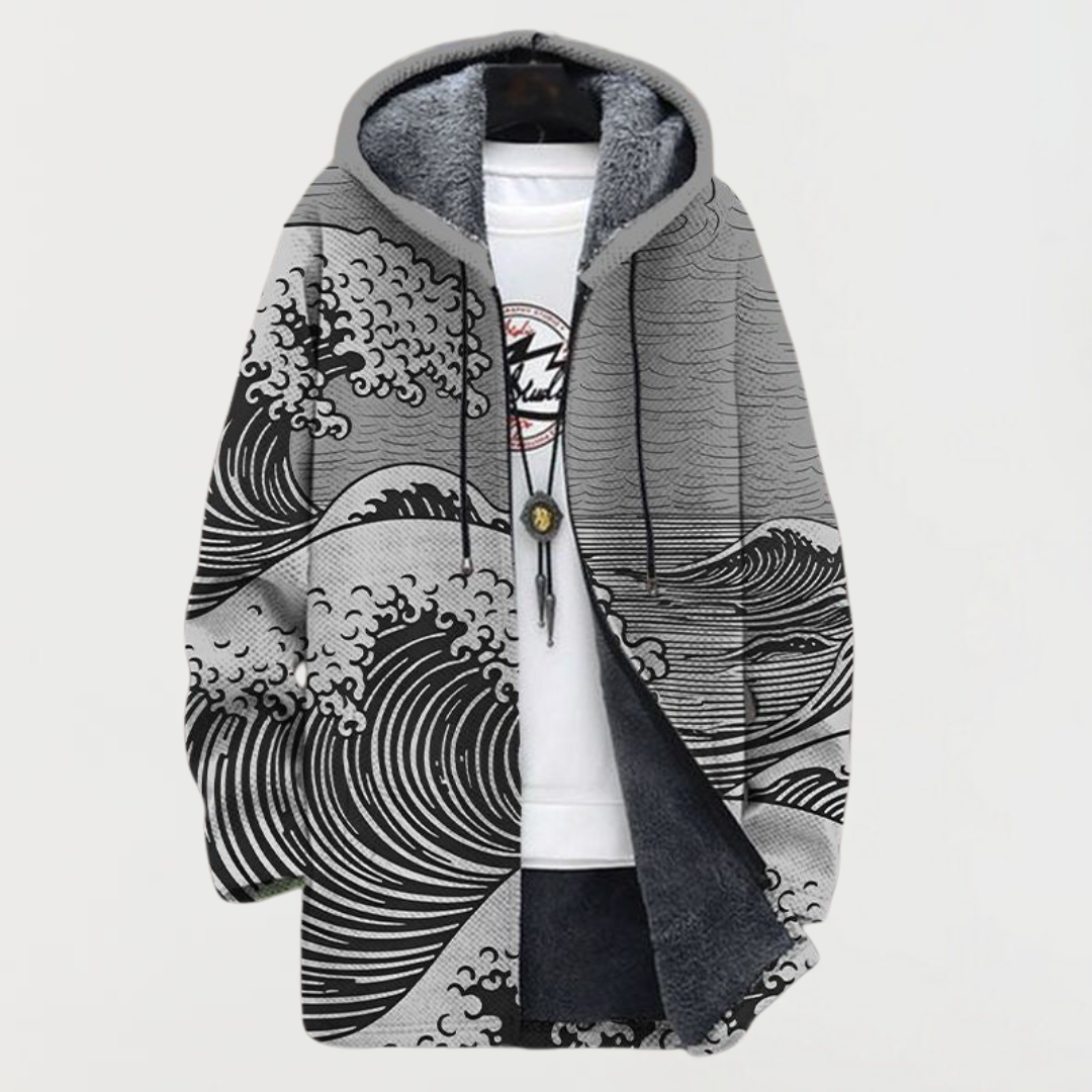 Wavy-patterned coat