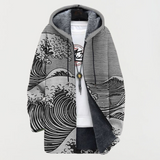 Wavy-patterned coat