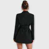 Blazer dress with V-neck