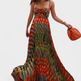 Maxi dress with abstract print