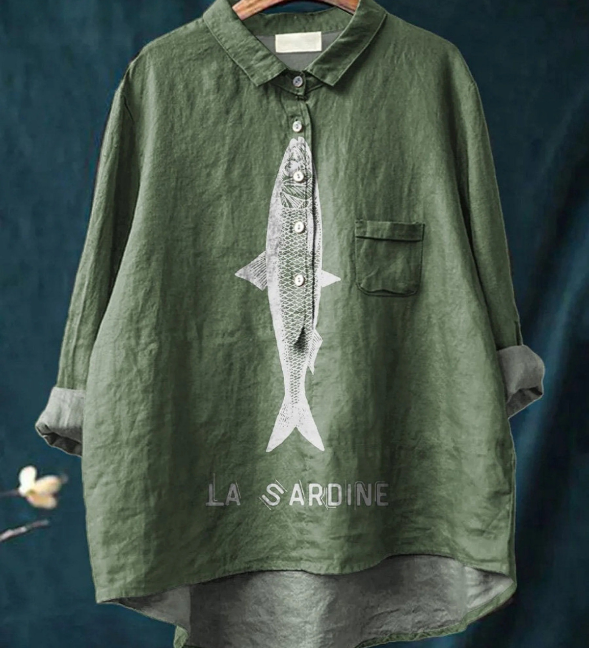 Sofia - Sardine print casual shirt