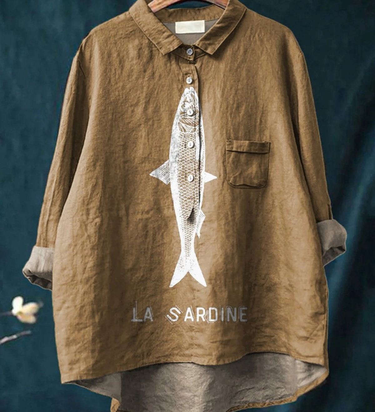 Sofia - Sardine print casual shirt