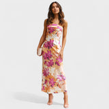 Carmen sleeveless satin dress