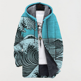 Wavy-patterned coat