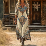 Maria - Casual Haljina s Dugačkim Rukavima Vintage Stil