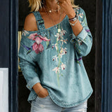 Carla - Off-the-shoulder denim shirt