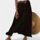 Long semi-sheer skirt with a slit