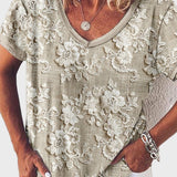 Blouse with a sunset neckline