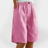 Linen trousers with pockets