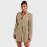 Blazer dress with V-neck