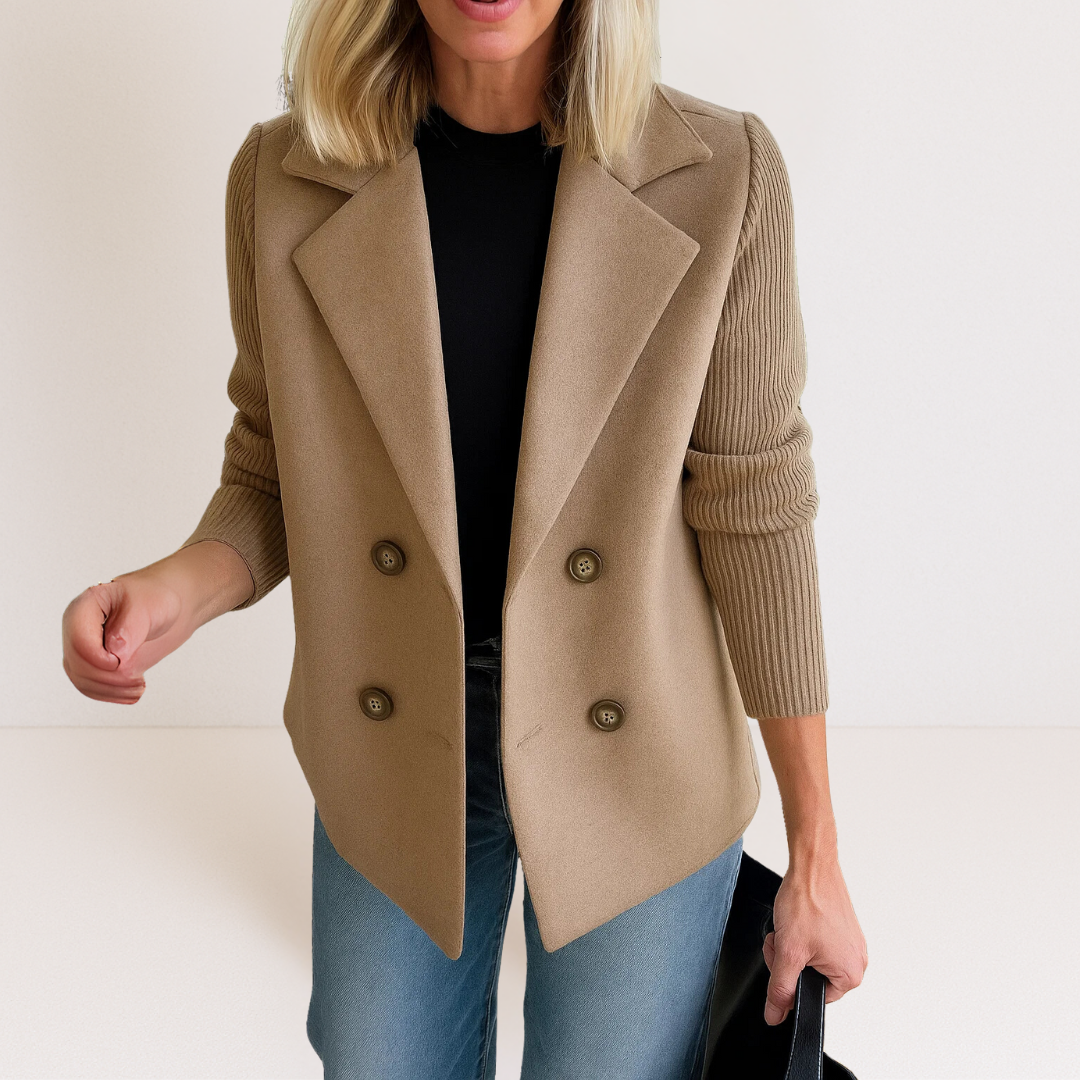 Marta - Elegant coat with mesh sleeves